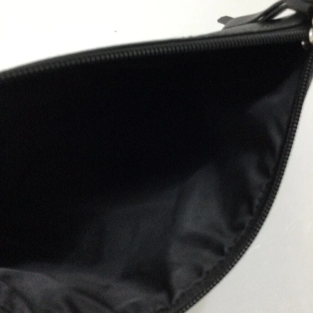 Victoria's Secret Black Silver Rainbow Sequin Makeup Cosmetic Bag Pouch Wristlet